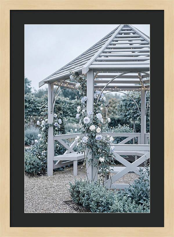Garden Gazebo Embraced By Roses