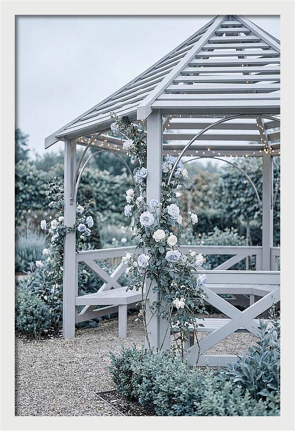 Garden Gazebo Embraced By Roses