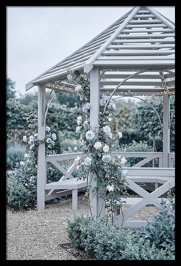 Garden Gazebo Embraced By Roses