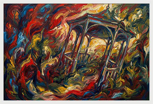 Garden Gazebo In Flames