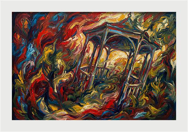 Garden Gazebo In Flames