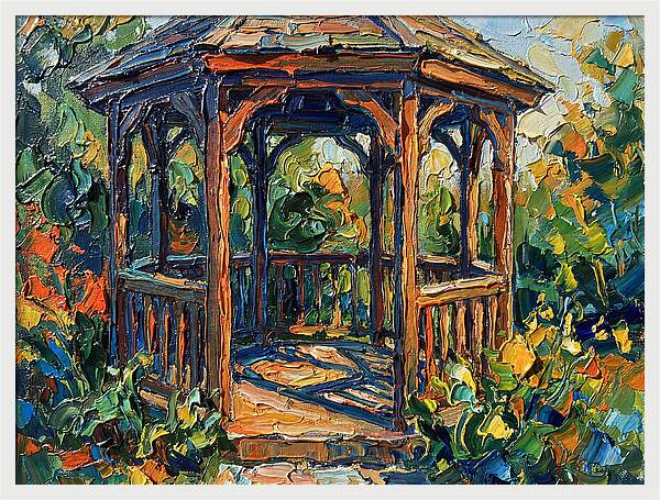 Garden Gazebo In Vibrant Colors