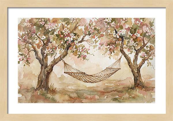 Garden Hammock Under Apple Blossoms