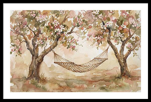 Garden Hammock Under Apple Blossoms
