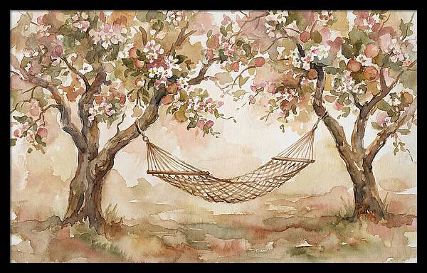 Garden Hammock Under Apple Blossoms