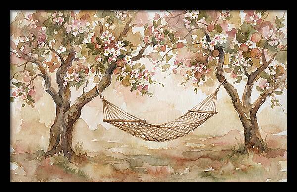 Garden Hammock Under Apple Blossoms