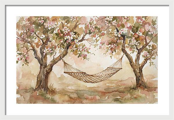 Garden Hammock Under Apple Blossoms