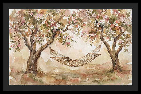 Garden Hammock Under Apple Blossoms
