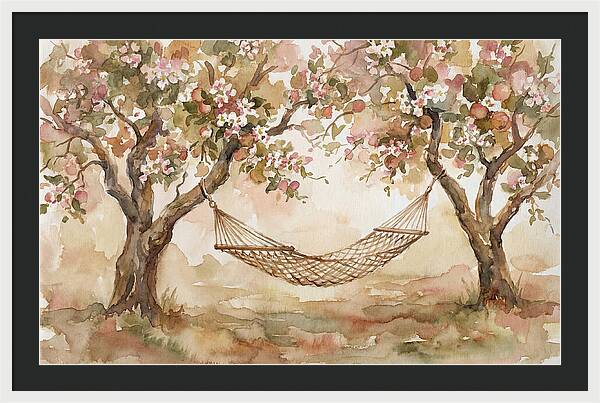 Garden Hammock Under Apple Blossoms