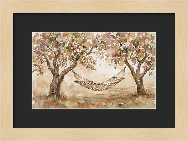 Garden Hammock Under Apple Blossoms