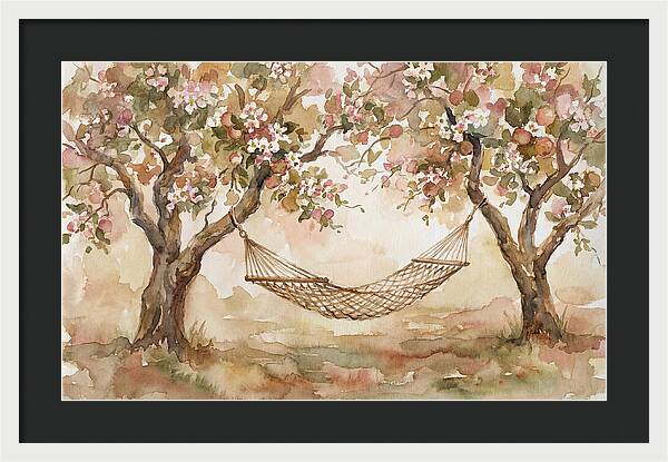 Garden Hammock Under Apple Blossoms