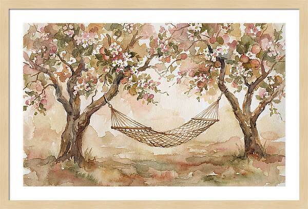 Garden Hammock Under Apple Blossoms