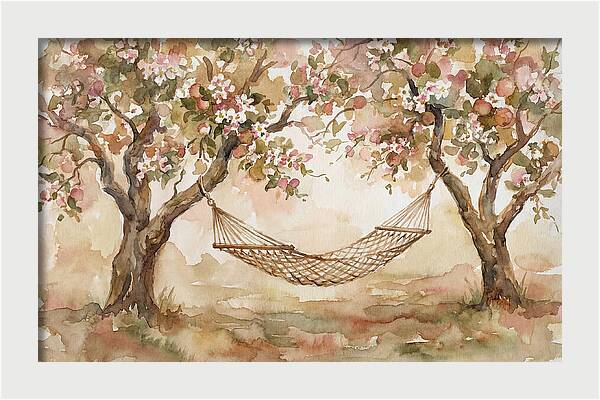 Garden Hammock Under Apple Blossoms