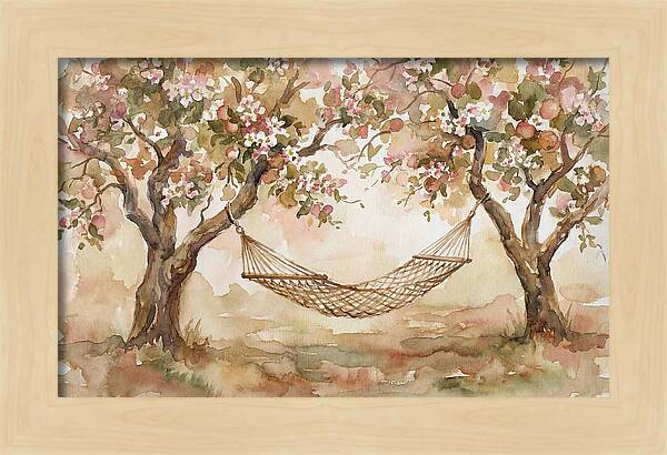 Garden Hammock Under Apple Blossoms