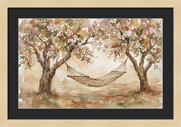 Garden Hammock Under Apple Blossoms