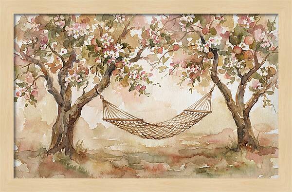 Garden Hammock Under Apple Blossoms