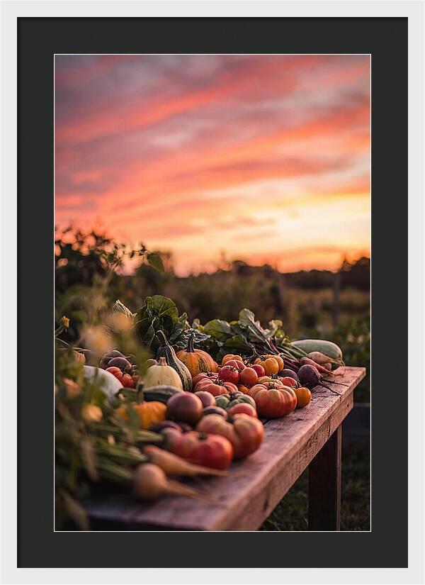 Garden Harvest At Sunset