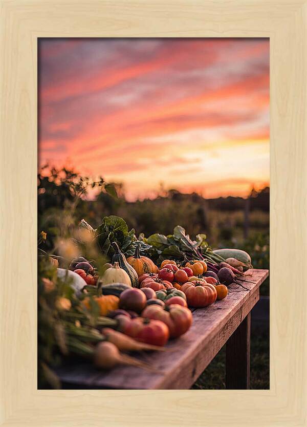 Garden Harvest At Sunset