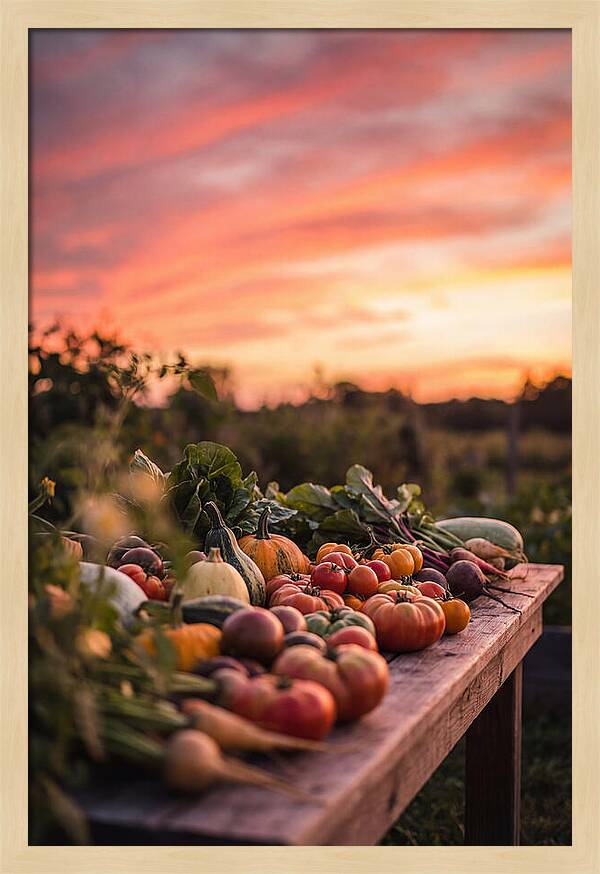 Garden Harvest At Sunset