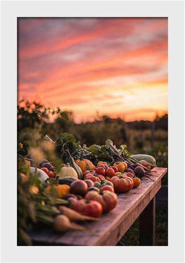 Garden Harvest At Sunset