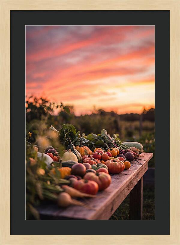 Garden Harvest At Sunset