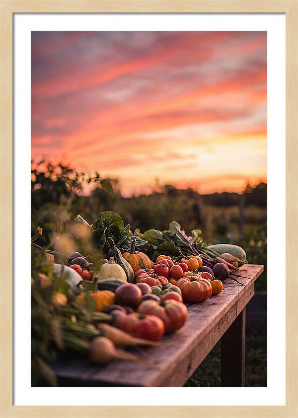 Garden Harvest At Sunset