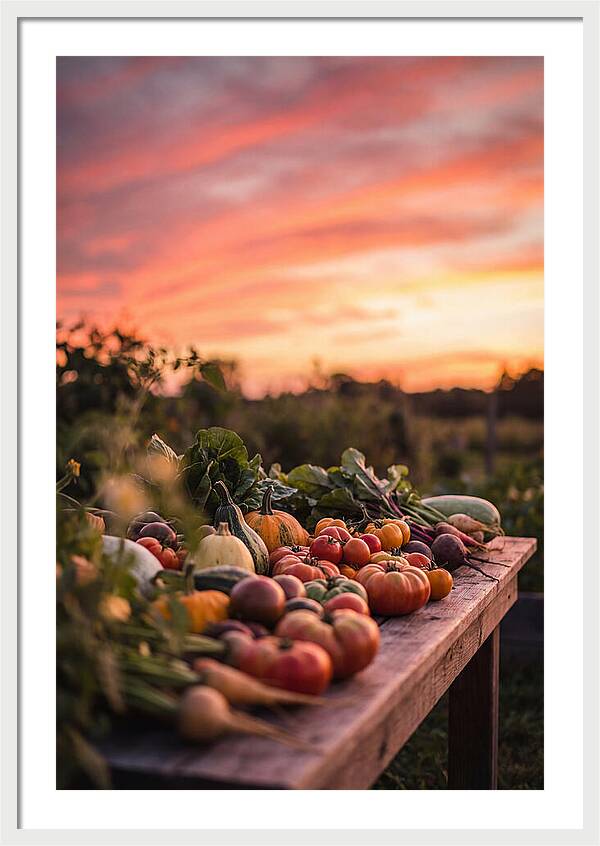 Garden Harvest At Sunset