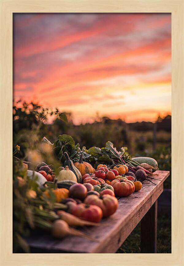 Garden Harvest At Sunset
