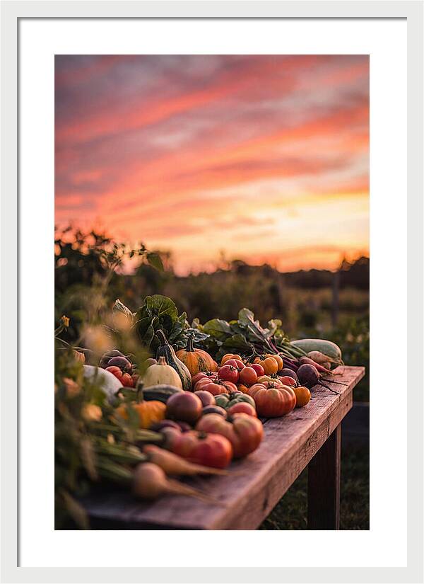 Garden Harvest At Sunset