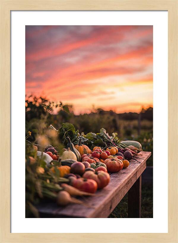 Garden Harvest At Sunset