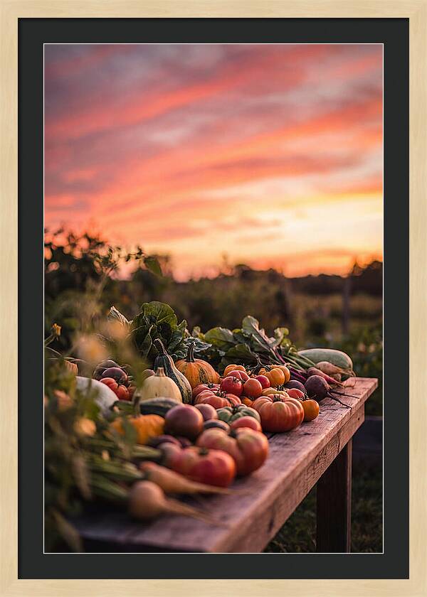 Garden Harvest At Sunset