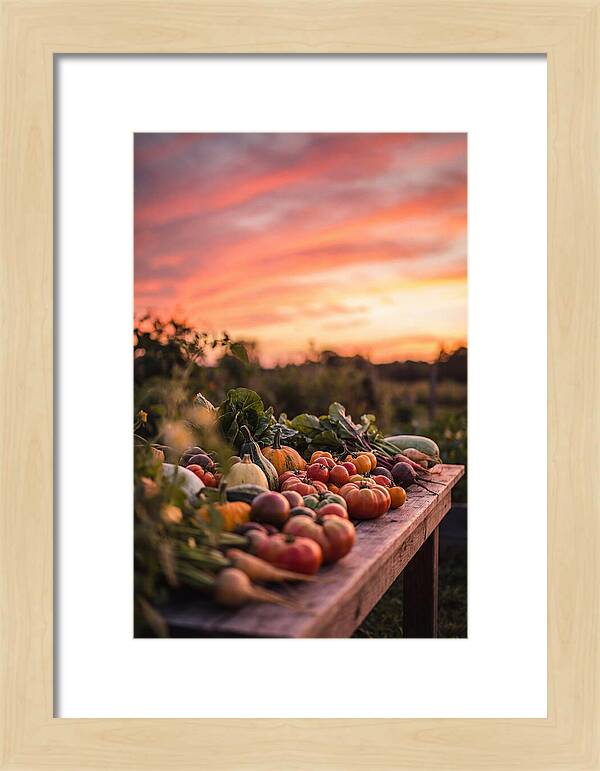 Garden Harvest At Sunset