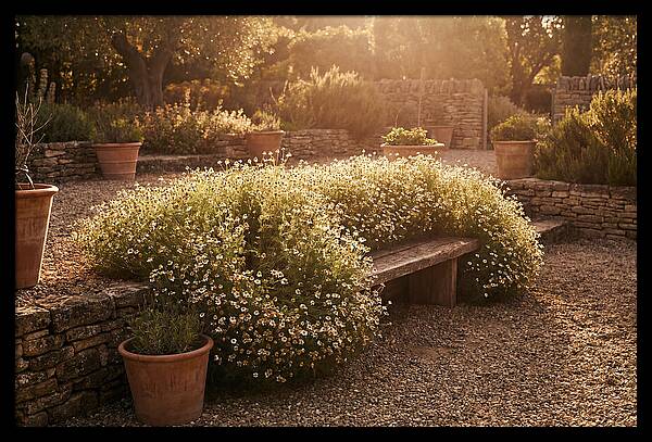 Garden Herb Seat Surrounded By Chamomile