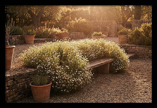Garden Herb Seat Surrounded By Chamomile