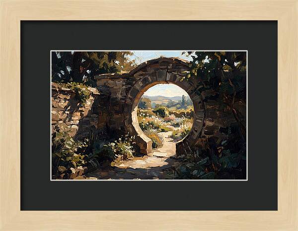 Garden Moon Gate Through Stone Wall