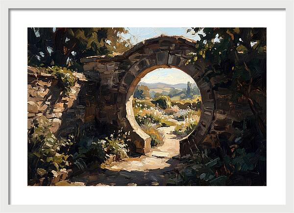 Garden Moon Gate Through Stone Wall