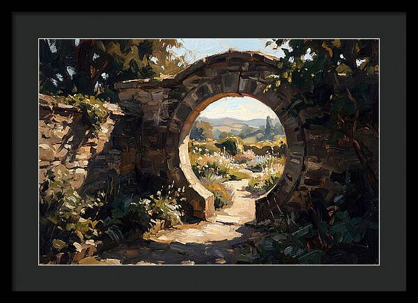 Garden Moon Gate Through Stone Wall