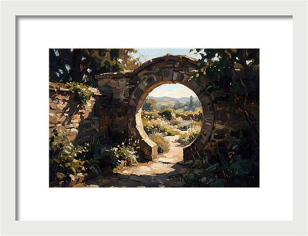 Garden Moon Gate Through Stone Wall