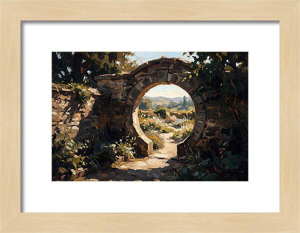 Garden Moon Gate Through Stone Wall