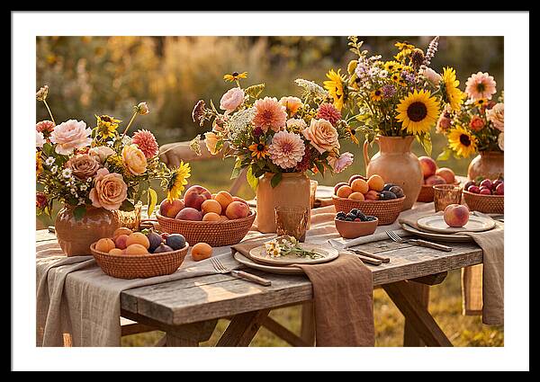 Garden Party Table With Summer Flowers