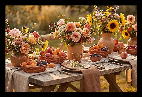 Garden Party Table With Summer Flowers