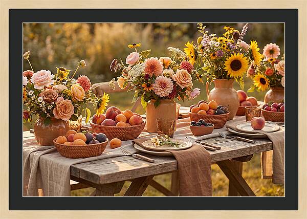 Garden Party Table With Summer Flowers