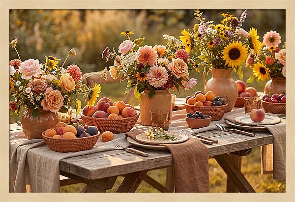 Garden Party Table With Summer Flowers
