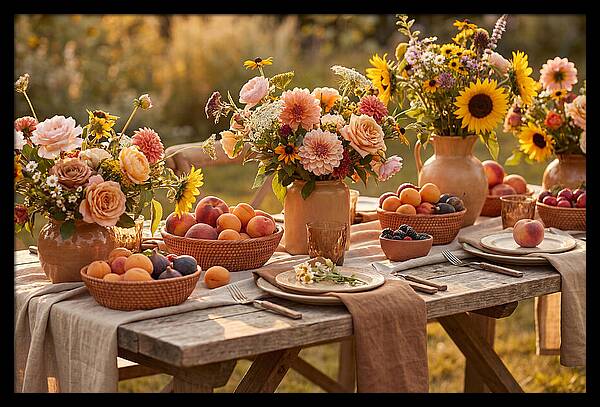 Garden Party Table With Summer Flowers