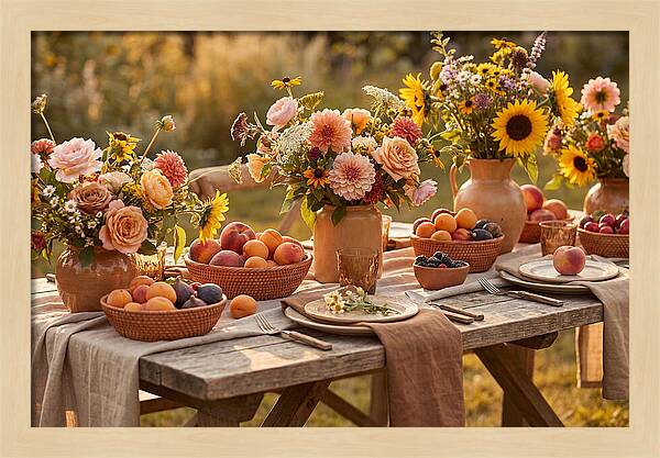 Garden Party Table With Summer Flowers