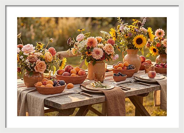 Garden Party Table With Summer Flowers