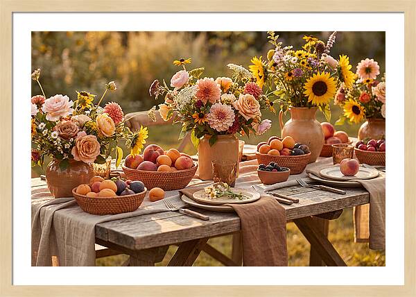 Garden Party Table With Summer Flowers