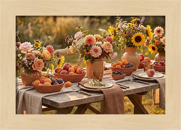 Garden Party Table With Summer Flowers