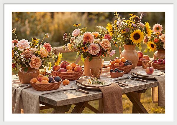 Garden Party Table With Summer Flowers