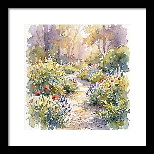 Garden Path Through Blossoms